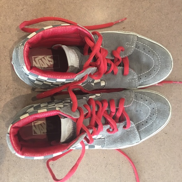 Vans Sk8-Hi Men's Checker High Tops - Picture 2 of 6